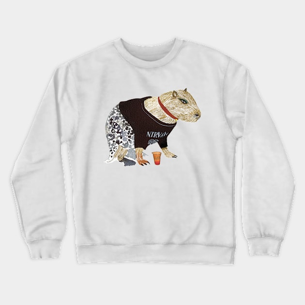 Capybara Nirvana fan Crewneck Sweatshirt by argiropulo